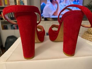 Sandalias Mary Paz Plataforma Rojas Talla 41