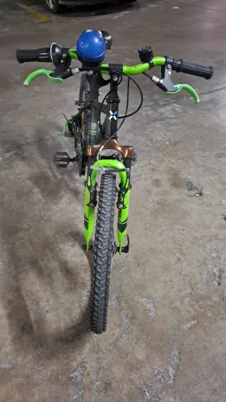 Bicicleta infantil negra y verde