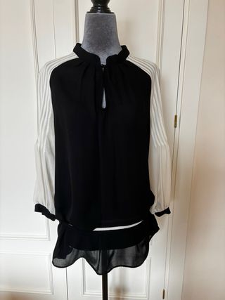 Blusa Zara Mujer Negra y Blanca