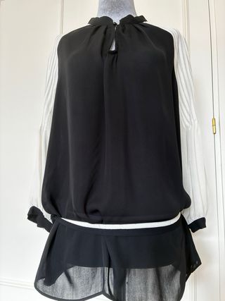 Blusa Zara Mujer Negra y Blanca