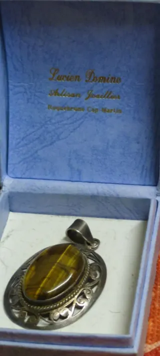 Colgante Ojo de Tigre Gigante Plata 925