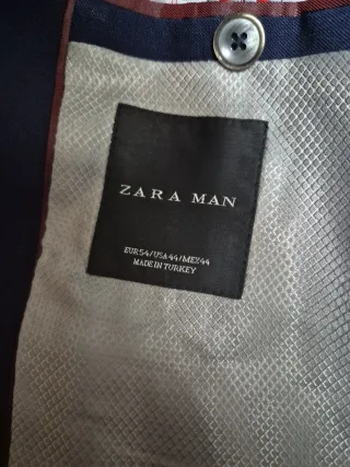 Chaqueta de traje azul Zara