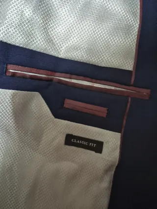 Chaqueta de traje azul Zara