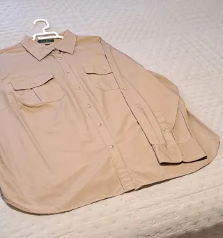 Blusa Camisera Lauren Ralph Lauren Beige