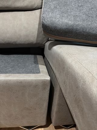Sofá chaise longue gris 3 plazas