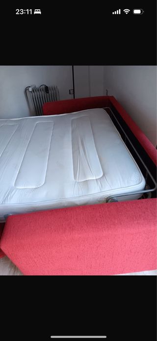 Sofá Cama 2 Plazas Rojo Apertura Italiana