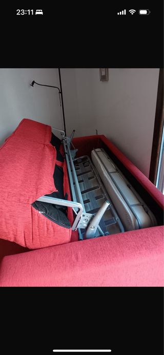 Sofá Cama 2 Plazas Rojo Apertura Italiana