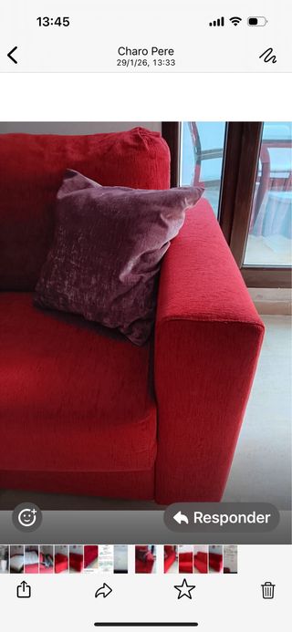 Sofá Cama 2 Plazas Rojo Apertura Italiana