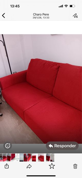Sofá Cama 2 Plazas Rojo Apertura Italiana