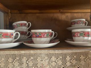 Juego de Tazas y Platos Porcelana