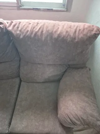 Sofá 2 plazas marrón tela