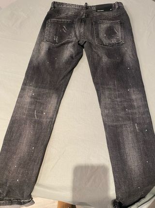 Pantalones vaqueros grises desgastados mujer