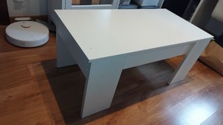 Mesa de centro elevable salón madera blanco