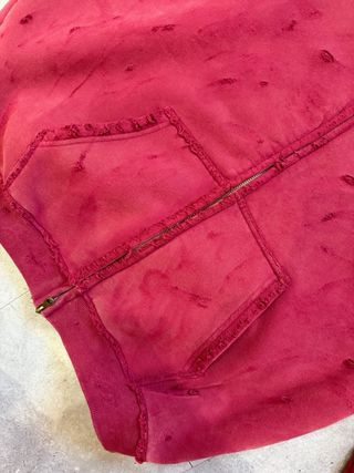 Chaqueta Vintage Desgastada Roja