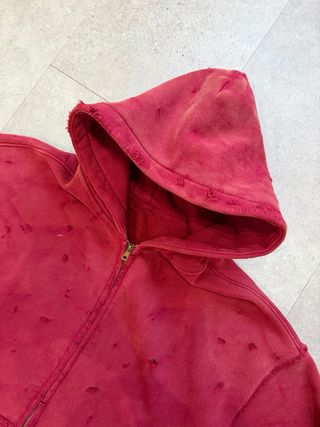 Chaqueta Vintage Desgastada Roja