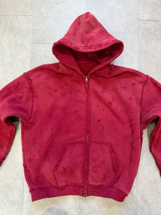 Chaqueta Vintage Desgastada Roja