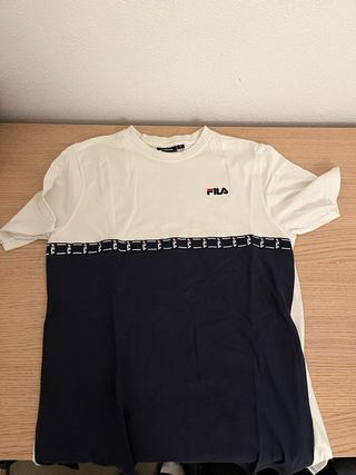 Camiseta Fila Blanca y Azul Talla M