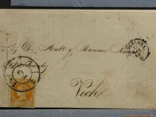 Lote de 6 sobres antiguos y españoles Isabel II