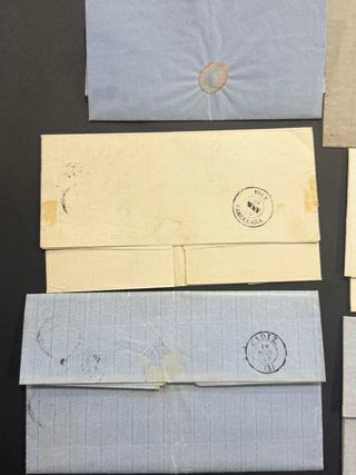 Lote de 6 sobres antiguos y españoles Isabel II