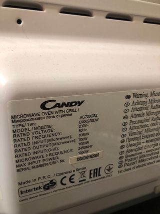 Microondas Candy con Grill