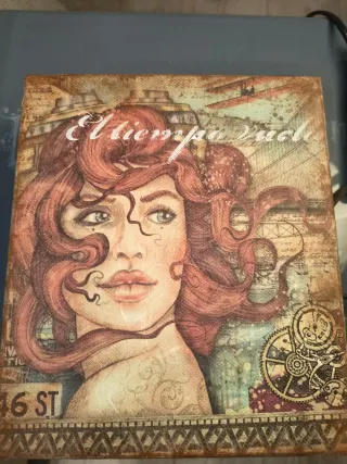 Caja decorada estilo vintage