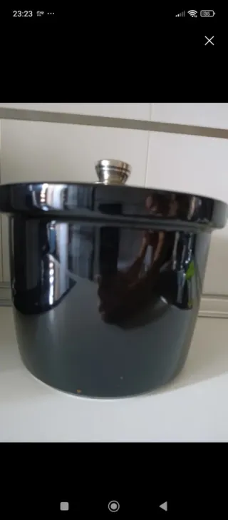 Cubeta Slow pop Olla cerámica GM Deluxe negra