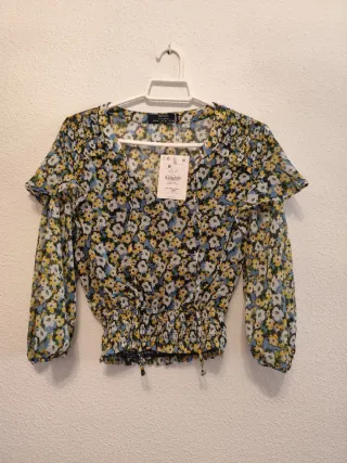 Blusa floral manga larga