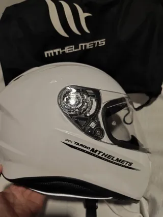 Casco de moto blanco talla M 57-58 1,450 Grs