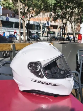 Casco de moto blanco talla M 57-58 1,450 Grs