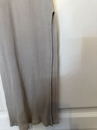 Vestido largo canalé Bershka Beige Talla XS