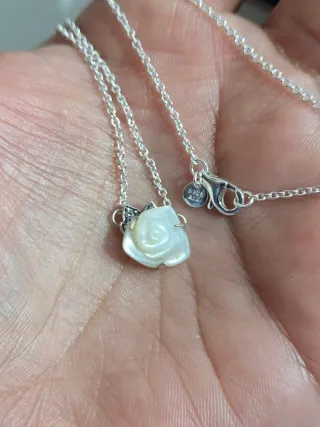 Conjunto Pandora Collar y Pendientes Rosa