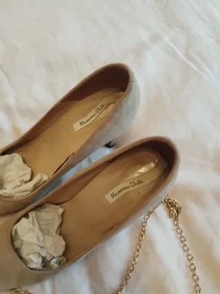 Zapatos y Bolso Massimo Dutti Beige