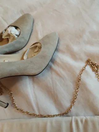 Zapatos y Bolso Massimo Dutti Beige