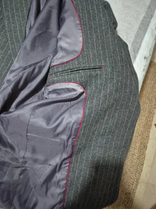 Americana gris de rayas