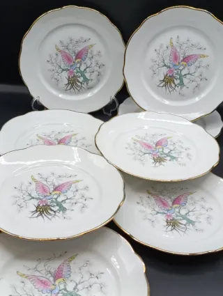 Set platos aperitivos porcelana francesa