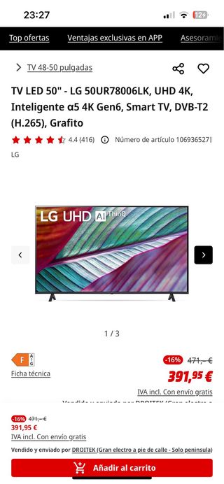 Televisor LG 50 Nuevo
