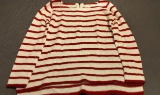 Jersey de punto de rayas rojas y blancas