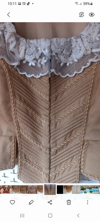 Corpiño traje fallera oro