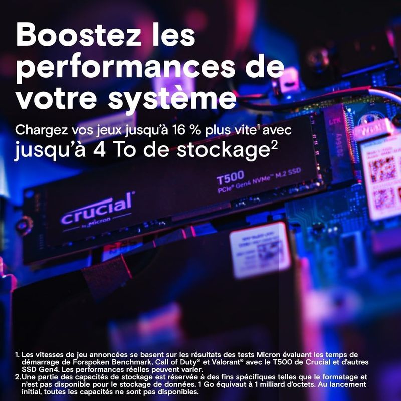SSD Crucial T500 1TB PCIe Gen4 NVMe M.2 afbeelding 6