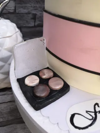 Tarta de cumpleaños temática maquillaje
