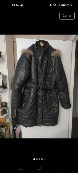 Abrigo acolchado mujer obscuro chocolate