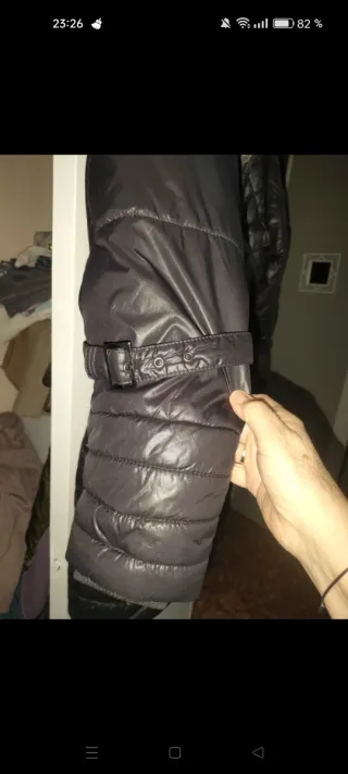 Abrigo acolchado mujer obscuro chocolate