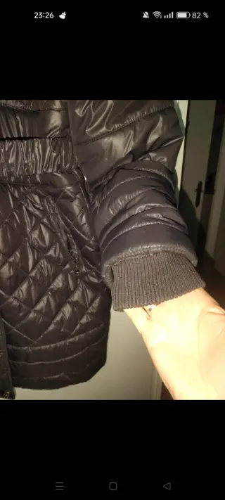 Abrigo acolchado mujer obscuro chocolate