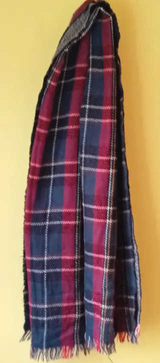 Bufanda Maxi Cuadro escocé y espiga Reversible.