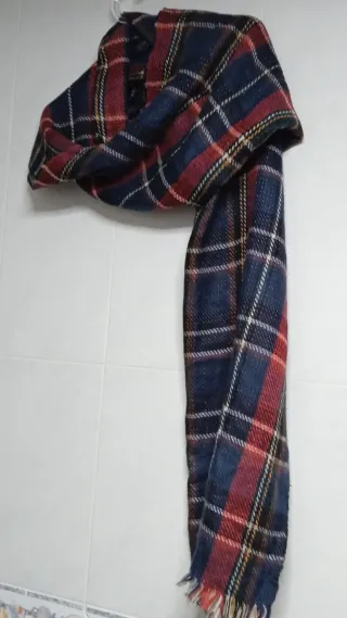 Bufanda Maxi Cuadro escocé y espiga Reversible.