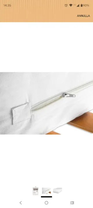 Coprimaterasso bianco cotone, cerniera su 3 lati,