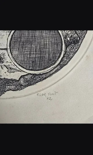 Obra Pilar Font firmada 1972 abstracta