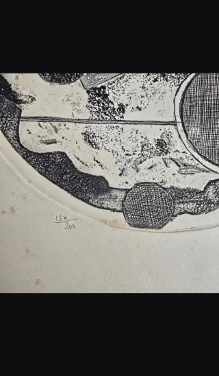 Obra Pilar Font firmada 1972 abstracta