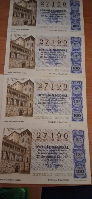 Lotería Nacional Billetes Antiguos 1976 llamar