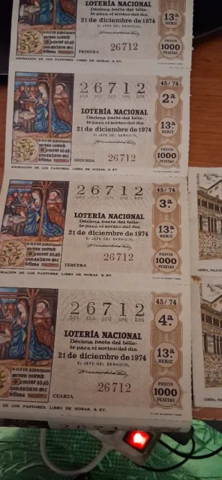 Lotería Nacional Billetes Antiguos 1976 llamar